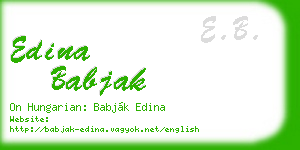 edina babjak business card